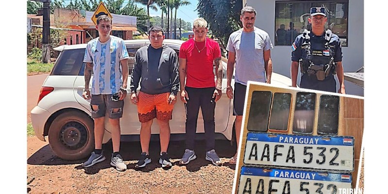 Quatro pessoas presas, veículo apreendido e placas roubadas recuperadas no Paraguai